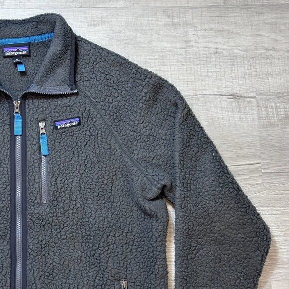 Patagonia Worn Wear Men's Retro Pile Solid Shearling Full Zip Jacket XL Gray - Picture 4 of 9